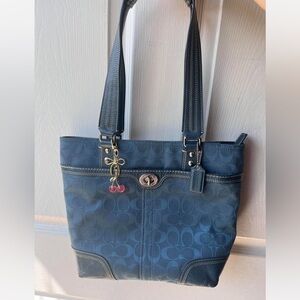 Coach Navy Blue Signature Tote
